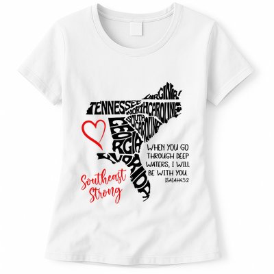 Southeast Strong Hurricane Helene Survivor When You Go Through Deep Wat Womens T-Shirt