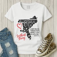Southeast Strong Hurricane Helene Survivor When You Go Through Deep Wat Womens T-Shirt