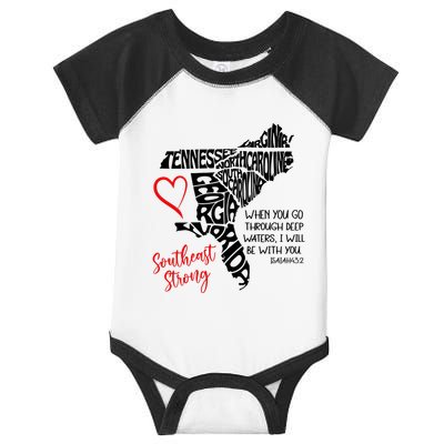 Southeast Strong Hurricane Helene Survivor When You Go Through Deep Wat Infant Baby Jersey Bodysuit