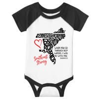 Southeast Strong Hurricane Helene Survivor When You Go Through Deep Wat Infant Baby Jersey Bodysuit