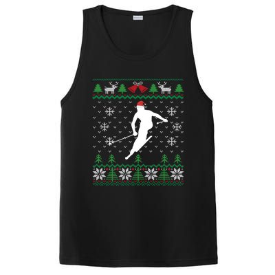 Skier Santa Hat Skiing And Ski Lover Ugly Christmas Meaningful Gift PosiCharge Competitor Tank