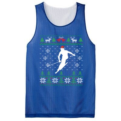 Skier Santa Hat Skiing And Ski Lover Ugly Christmas Meaningful Gift Mesh Reversible Basketball Jersey Tank