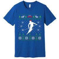 Skier Santa Hat Skiing And Ski Lover Ugly Christmas Meaningful Gift Premium T-Shirt