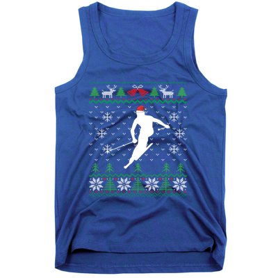 Skier Santa Hat Skiing And Ski Lover Ugly Christmas Meaningful Gift Tank Top