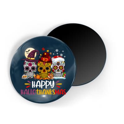 Sugar Skull Hallothankmas Halloween Thanksgiving Christmas Magnet