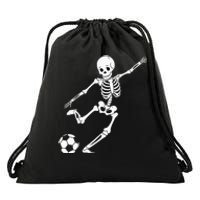 Soccer Skeleton Halloween Soccer Player Halloween Drawstring Bag