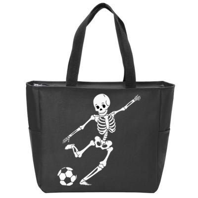 Soccer Skeleton Halloween Soccer Player Halloween Zip Tote Bag