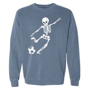 Soccer Skeleton Halloween Soccer Player Halloween Garment-Dyed Sweatshirt