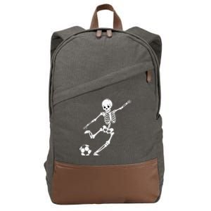 Soccer Skeleton Halloween Soccer Player Halloween Cotton Canvas Backpack