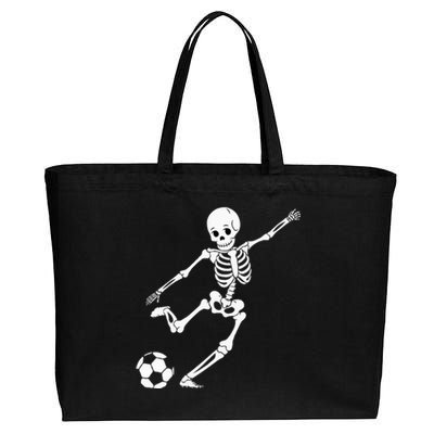 Soccer Skeleton Halloween Soccer Player Halloween Cotton Canvas Jumbo Tote