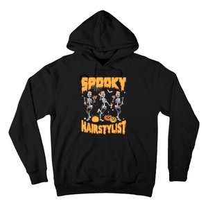 Spooky Season Halloween Hairstylist Skeleton And Pumpkins Hoodie