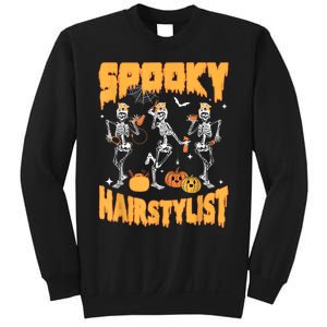 Spooky Season Halloween Hairstylist Skeleton And Pumpkins Sweatshirt