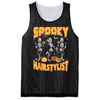 Spooky Season Halloween Hairstylist Skeleton And Pumpkins Mesh Reversible Basketball Jersey Tank