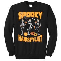 Spooky Season Halloween Hairstylist Skeleton And Pumpkins Tall Sweatshirt