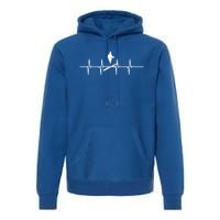 Ski Skiing Heartbeat Skier Gift Premium Hoodie