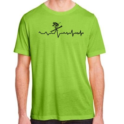 Skiing Ski Heartbeat Gift For Skiers Adult ChromaSoft Performance T-Shirt