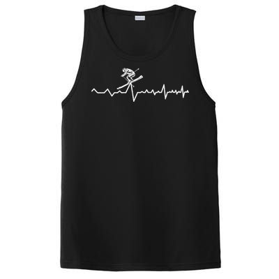 Skiing Ski Heartbeat Gift For Skiers PosiCharge Competitor Tank