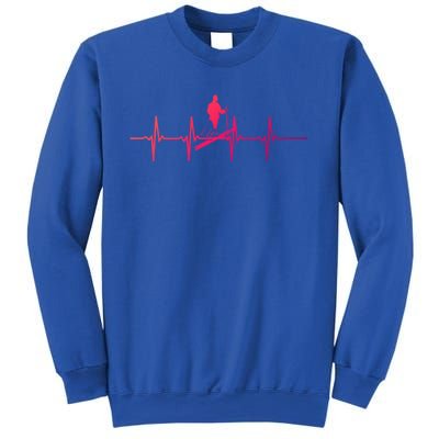 Ski Skiing Heartbeat Skier Cool Gift Sweatshirt