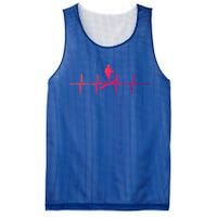 Ski Skiing Heartbeat Skier Cool Gift Mesh Reversible Basketball Jersey Tank