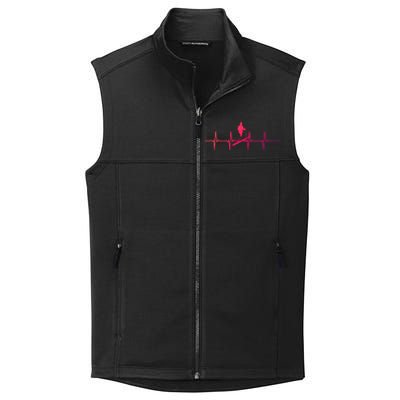 Ski Skiing Heartbeat Skier Cool Gift Collective Smooth Fleece Vest