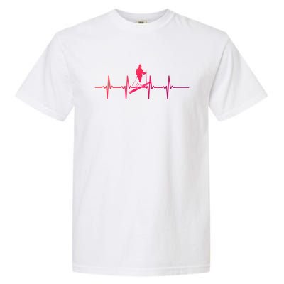 Ski Skiing Heartbeat Skier Cool Gift Garment-Dyed Heavyweight T-Shirt