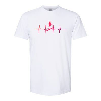 Ski Skiing Heartbeat Skier Cool Gift Softstyle CVC T-Shirt