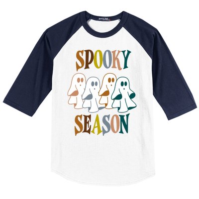 Spooky Season Halloween Ghost Festive Baseball Sleeve Shirt