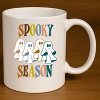 Spooky Season Halloween Ghost Festive 11oz C Handle Ceramic Mug