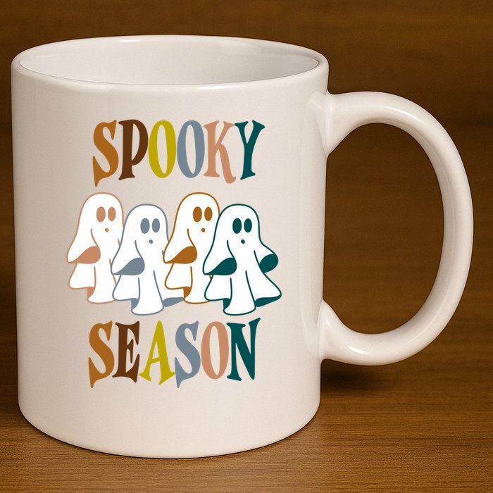 Spooky Season Halloween Ghost Festive 11oz C Handle Ceramic Mug