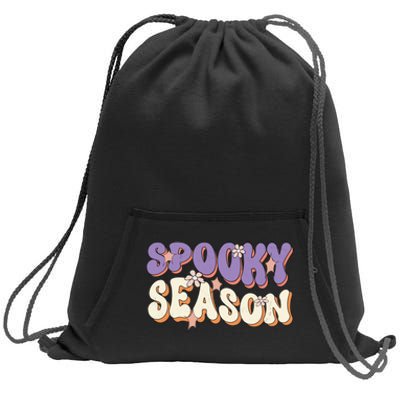 Spooky Season Halloween Groovy Retro Sweatshirt Cinch Pack Bag