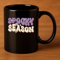 Spooky Season Halloween Groovy Retro 11oz C Handle Ceramic Mug