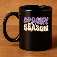 Spooky Season Halloween Groovy Retro 11oz C Handle Ceramic Mug