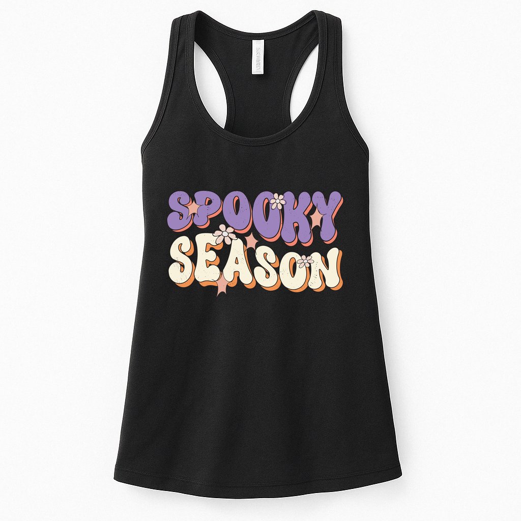Spooky Season Halloween Groovy Retro Womens Tank Top