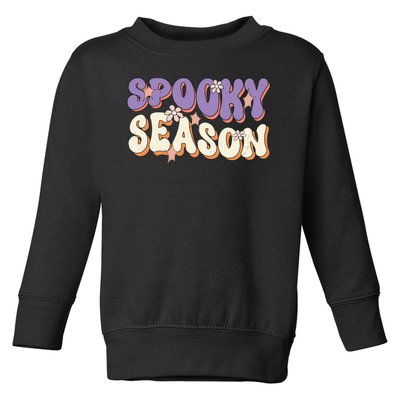 Spooky Season Halloween Groovy Retro Toddler Sweatshirt