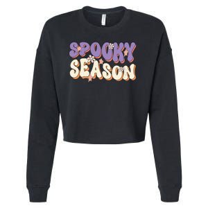 Spooky Season Halloween Groovy Retro Cropped Pullover Crew