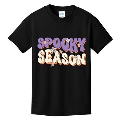 Spooky Season Halloween Groovy Retro Kids T-Shirt