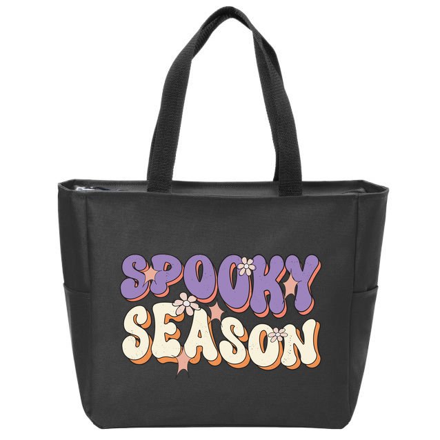 Spooky Season Halloween Groovy Retro Zip Tote Bag