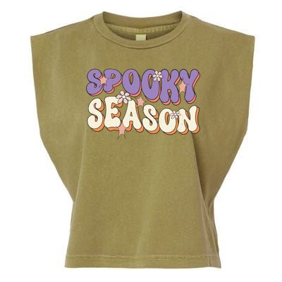 Spooky Season Halloween Groovy Retro Garment-Dyed Women's Muscle Tee