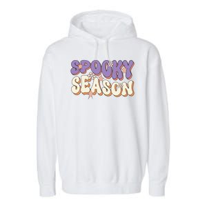 Spooky Season Halloween Groovy Retro Garment-Dyed Fleece Hoodie