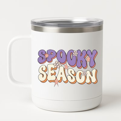 Spooky Season Halloween Groovy Retro 12 oz Stainless Steel Tumbler Cup