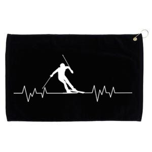 Skiing Ski Heartbeat For Skiers Gift Grommeted Golf Towel