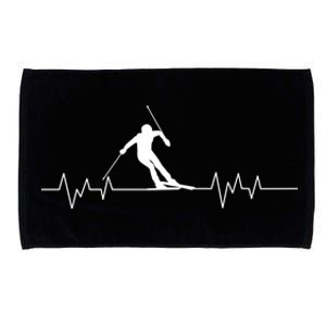 Skiing Ski Heartbeat For Skiers Gift Microfiber Hand Towel