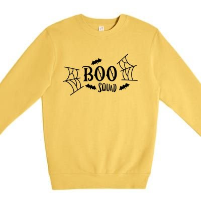 Spooky Season Halloween Boo Squad Scary Bats And Spider Web Gift Premium Crewneck Sweatshirt