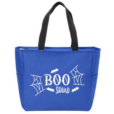 Spooky Season Halloween Boo Squad Scary Bats And Spider Web Gift Zip Tote Bag