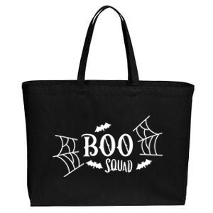 Spooky Season Halloween Boo Squad Scary Bats And Spider Web Gift Cotton Canvas Jumbo Tote