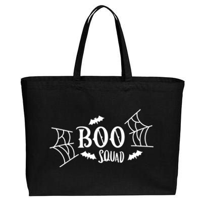 Spooky Season Halloween Boo Squad Scary Bats And Spider Web Gift Cotton Canvas Jumbo Tote