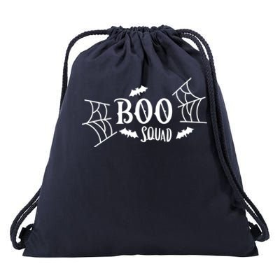 Spooky Season Halloween Boo Squad Scary Bats And Spider Web Gift Drawstring Bag