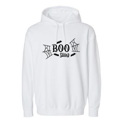 Spooky Season Halloween Boo Squad Scary Bats And Spider Web Gift Garment-Dyed Fleece Hoodie