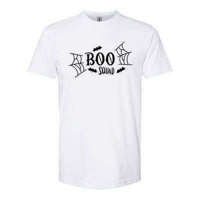 Spooky Season Halloween Boo Squad Scary Bats And Spider Web Gift Softstyle CVC T-Shirt