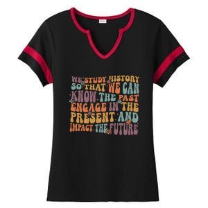 Social Studies History Teacher Back To School Ladies Halftime Notch Neck Tee